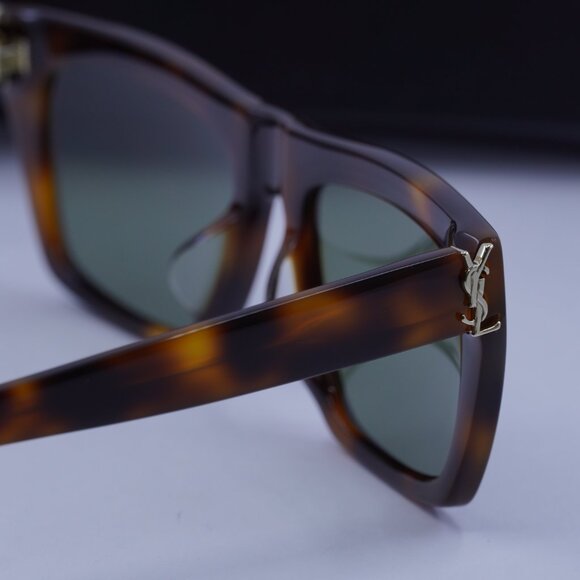 Saint Laurent SL M131/F 003 Square Sunglasses - Havana\Green - Picture 5 of 9